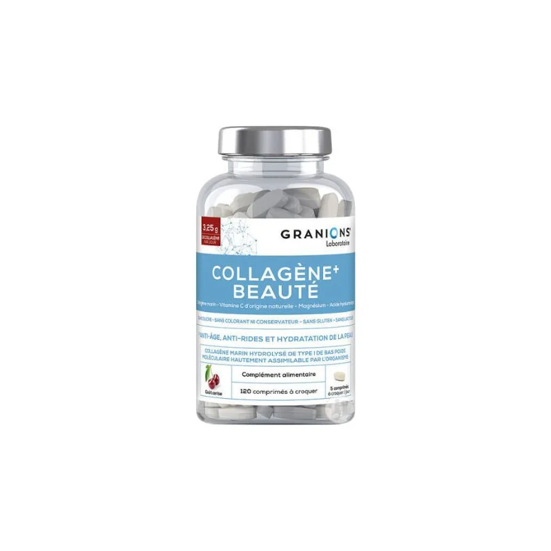 Granions Collagène+ Beauté SublimLift - Goût Cerise, 120 comprimés