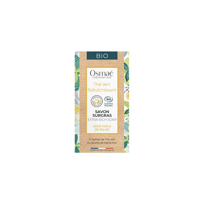 Osmae Savon Sans Palme Thé Vert Rafraîchissant 150g