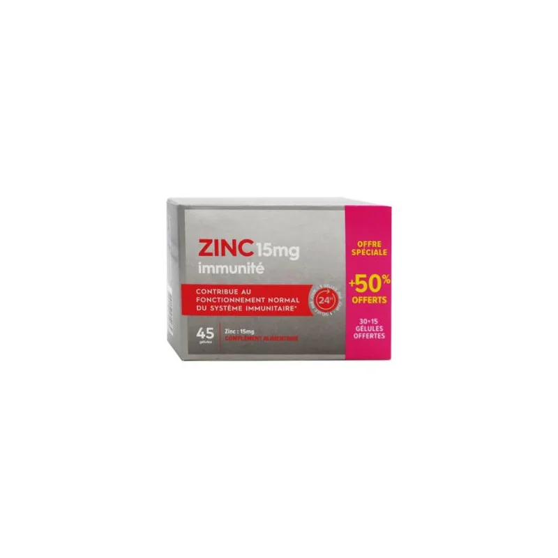 Pharmascience Zinc immunité 15mg 45 gélules