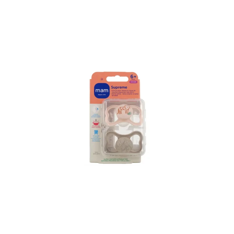 MAM Supreme Sucettes anatomiques silicone 6 Mois et + Jour