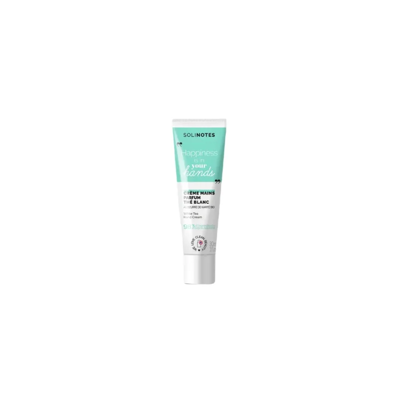 SOLINOTES Crème Mains Thé Blanc - Tous Types de Peaux, 30ml