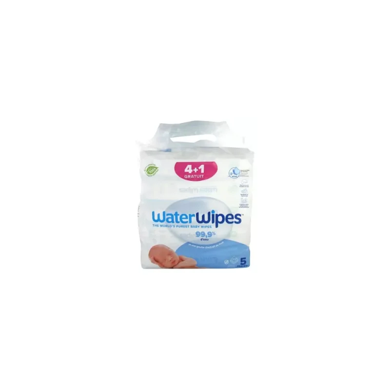 Waterwipes Lot de 4 x 60 Lingettes + 60 Lingettes Offertes