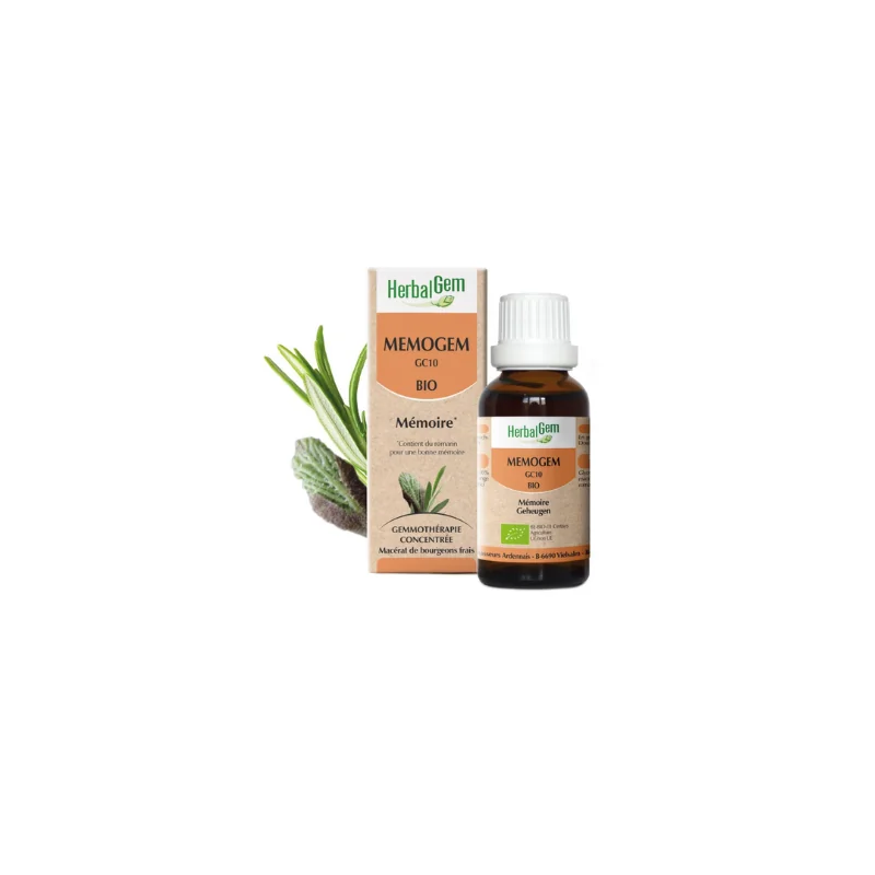 Herbalgem MemoGEM GC10 Bio - Mémoire et concentration Spray de 15 ml