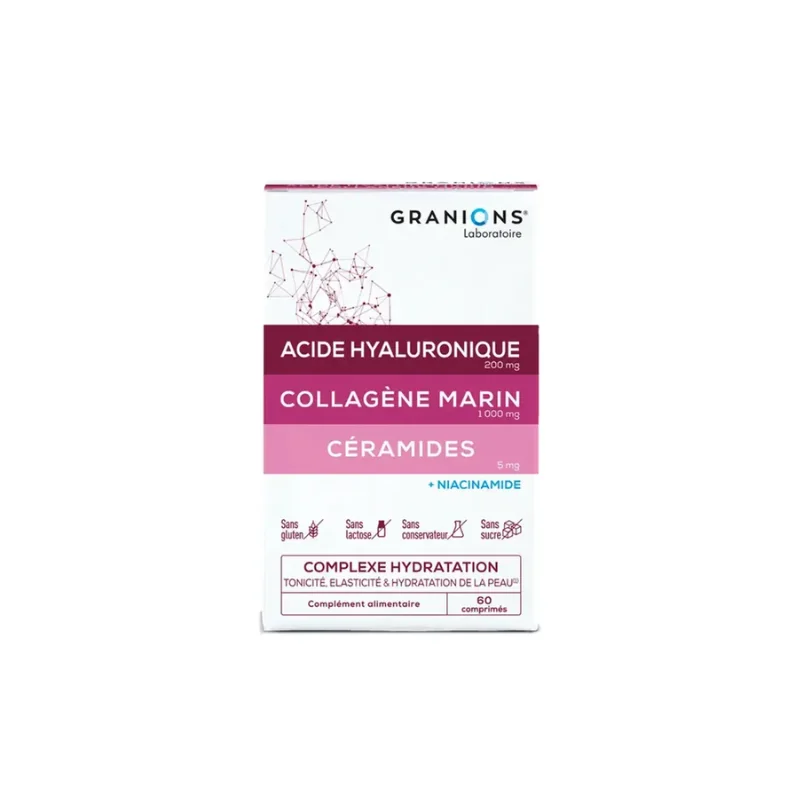 Granions Acid hyaluronic collagène Céramides marin 60 Comprimés