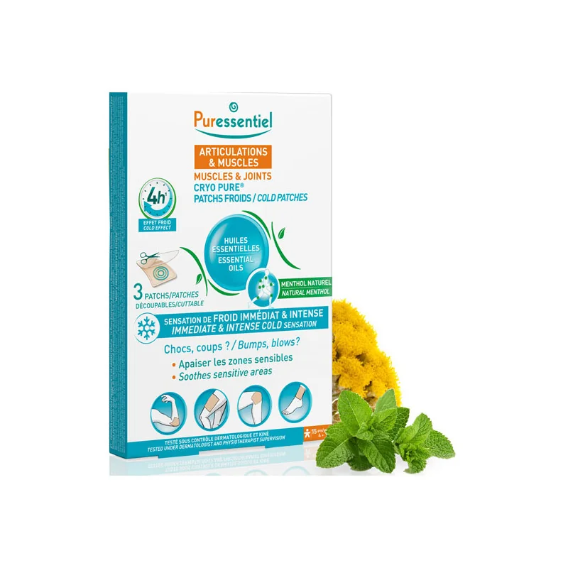 PURESSENTIEL ARTICULATIONS & MUSCLES CRYO PURE 3 PATCHS