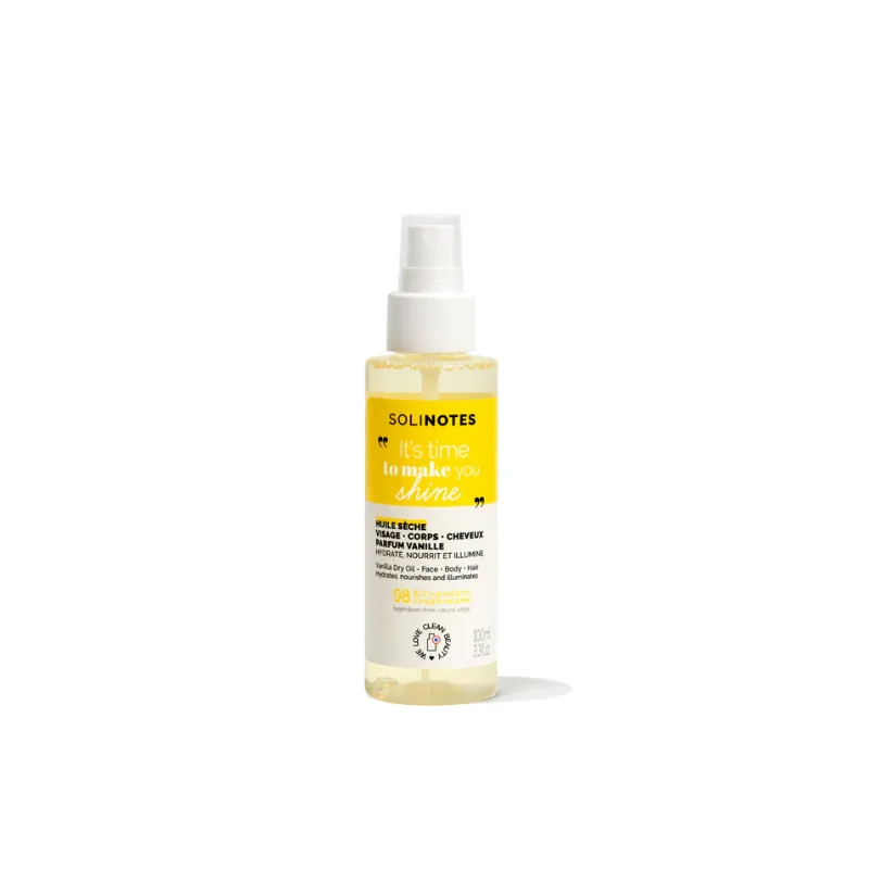 Solinotes Huile Sèche Vanille - Corps, Visage & Cheveux 100ml