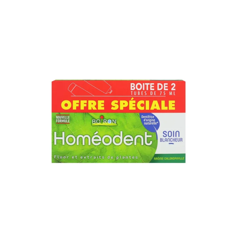 Boiron Homeodent Soin Blancheur Chlorophylle Lot de 2 tubes de 75ml