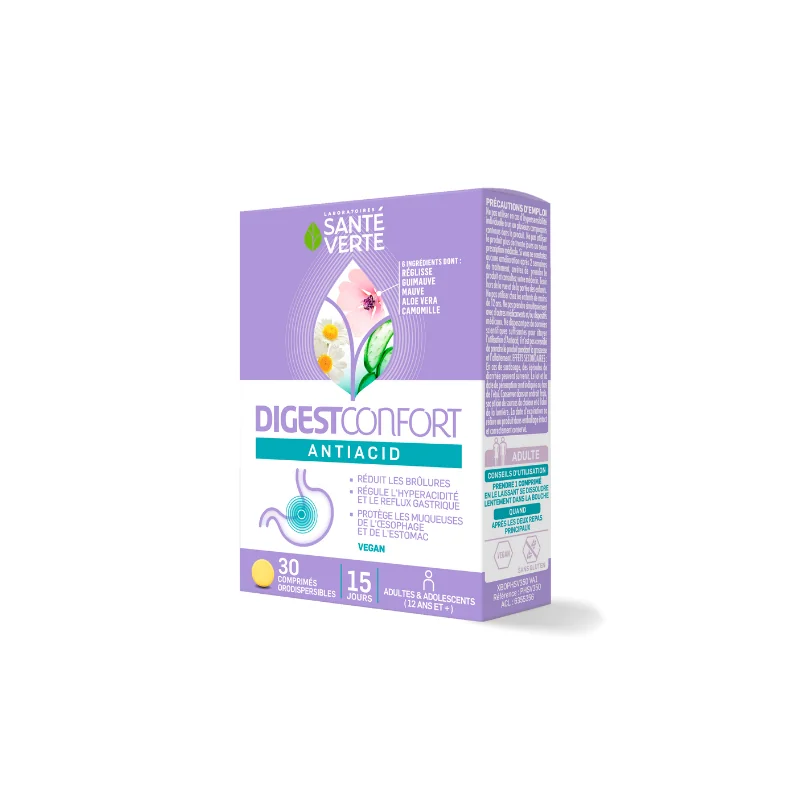 Santé Verte DigestConfort Antiacid 30 Comprimés Orodispersibles