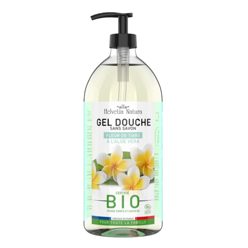 Helvetia Natura Gel Douche Aloe Vera Tiaré BIO 1L