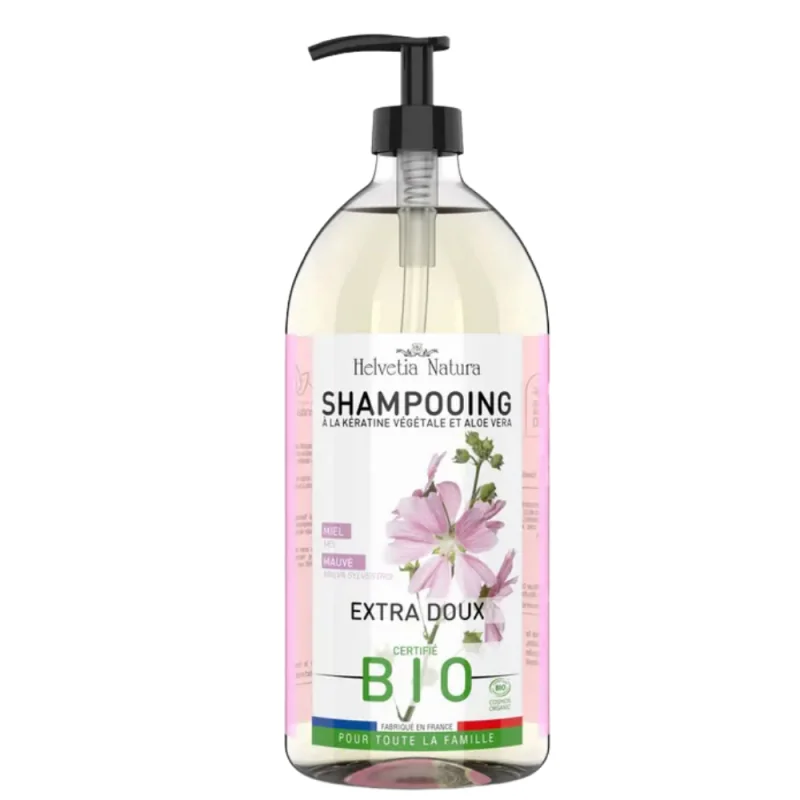 Helvetia Natura Shampooing Extra Doux Bio A la Kératine végétale et Aloe Vera 1L