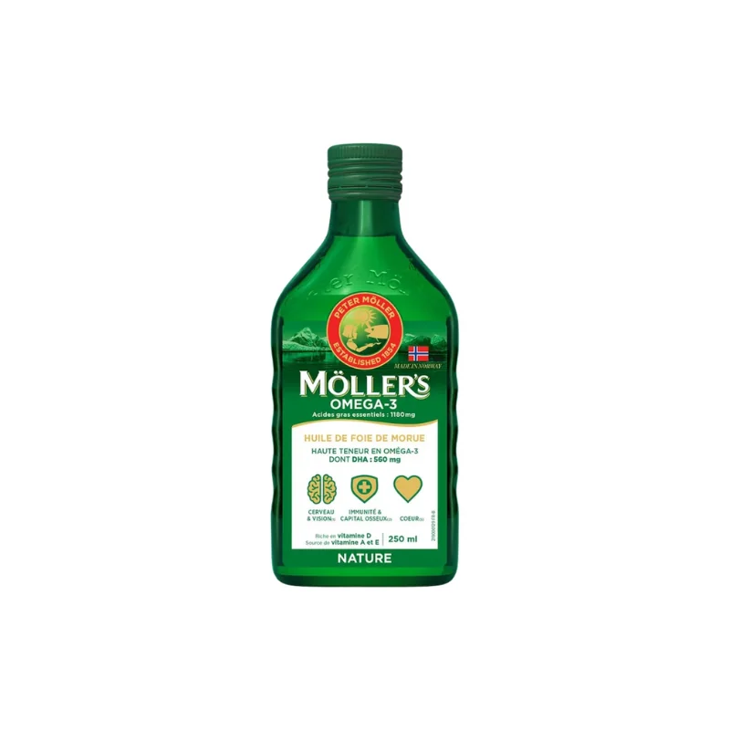 Moller's Omega 3 Huile de Foie de Morue Sans Arôme 250 ml