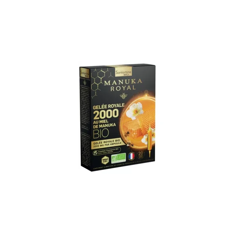 Santarome Bio Gelée Royale 2000 Miel de Manuka Bio 20 Ampoules
