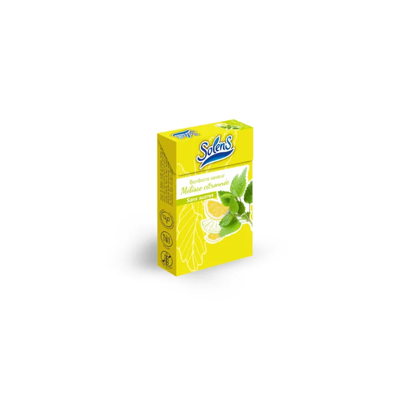 SOLENS Bonbons Melisse Citronnelle Sans Sucres, 50g