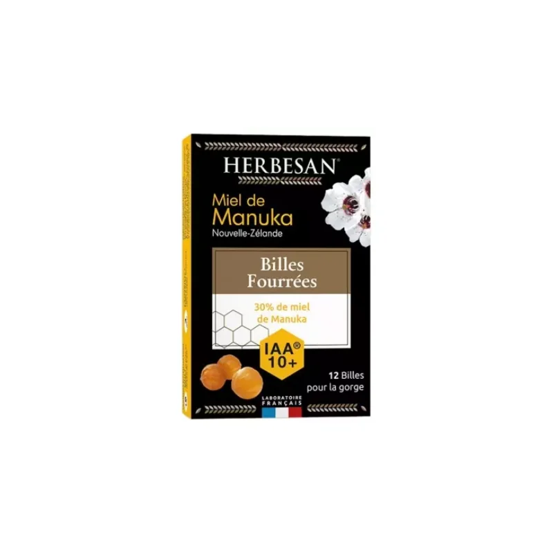 Herbesan Miel de Manuka Billes Fourrées IAA 10+ 12 Billes