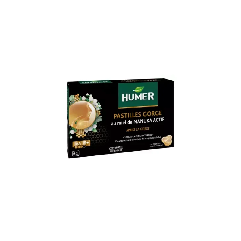 Humer Pastilles Gorge au Miel de Manuka 16 Pastilles