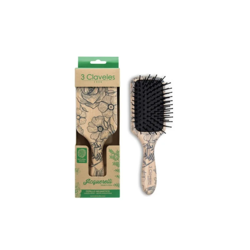 3 Claveles Brosse Pneumatique Acquerelli Rectangulaire 18cm