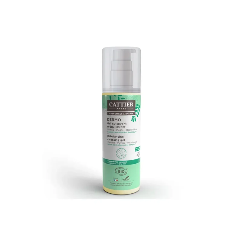 Cattier Dermo Gel Nettoyant Rééquilibrant Peaux mixtes à grasses 200ml