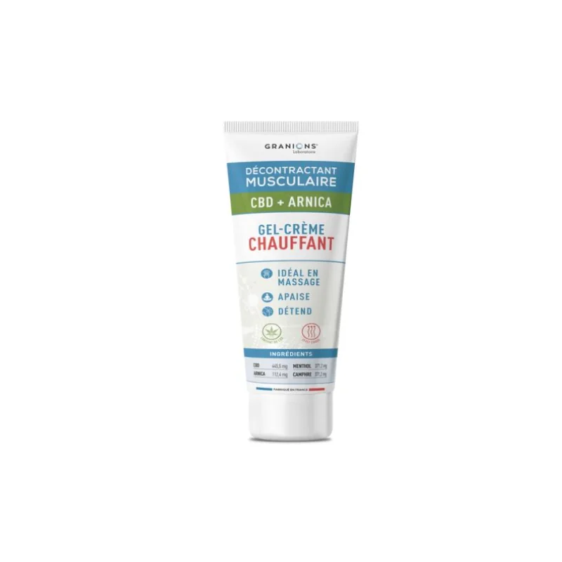 Granions Décontractant Musculaire Gel-crème confort chauffant CBD + Arnica - 75ml