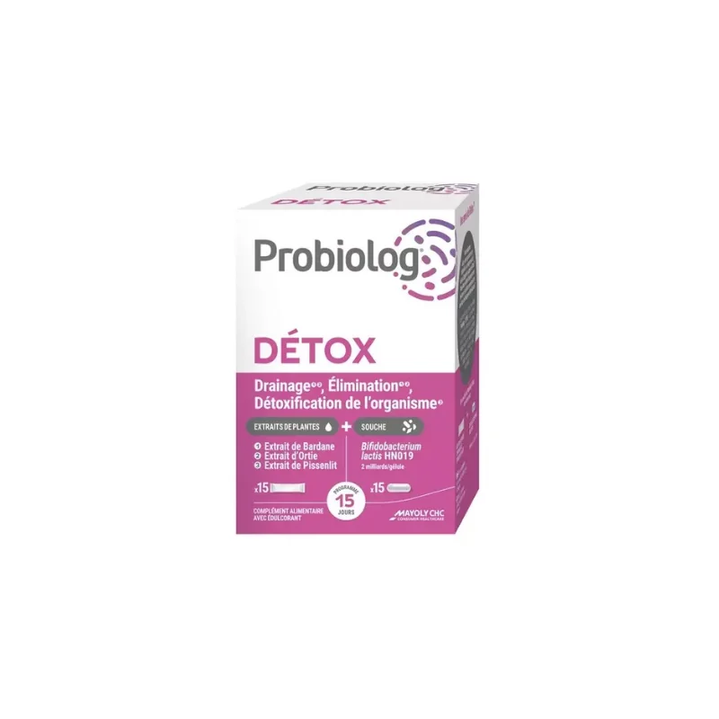 Mayoli Spindler Probiolog Détox - 15 sticks + 15 gélules