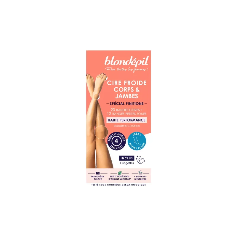 Blondepil Cire froide corps et jambe haute performance