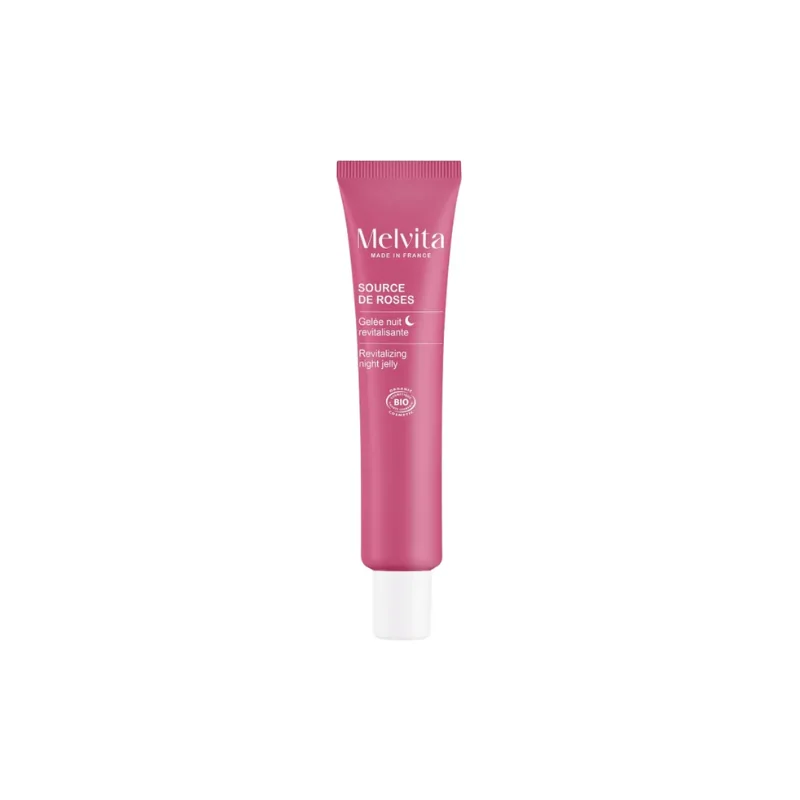 Melvita SOURCE DE ROSES - Gelée Nuit Revitalisante Bio - Visage - Tous Types de Peaux, 40ml
