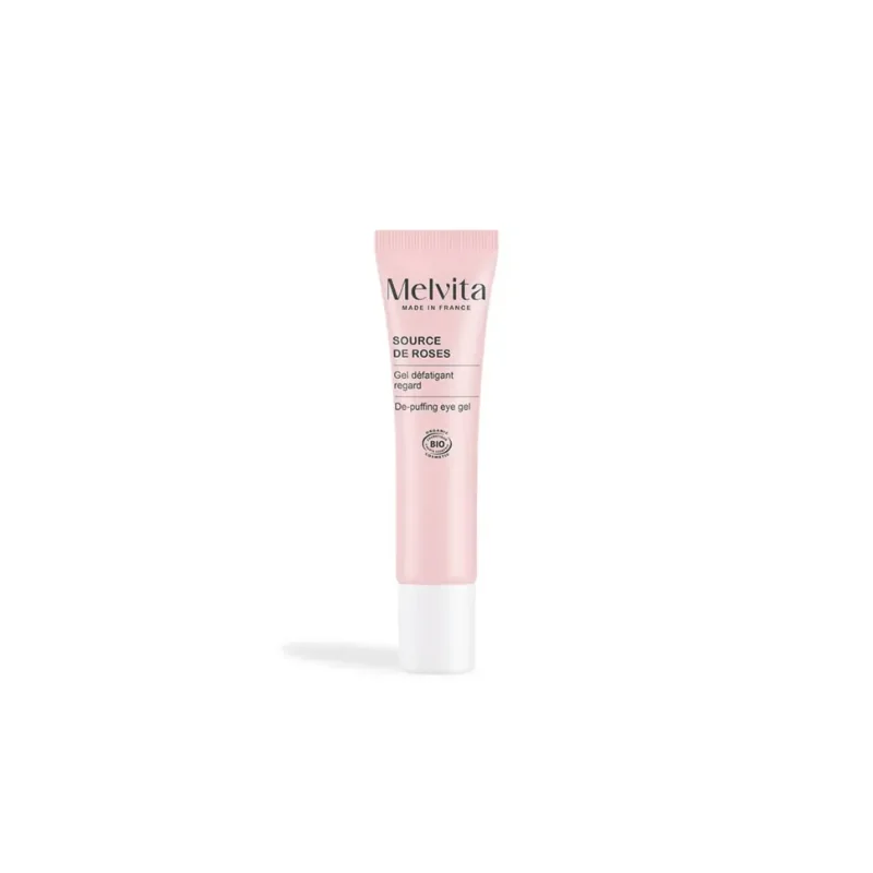 Melvita SOURCE DE ROSES - Gel Défatigant Regard Bio - Contour des Yeux Sensibles, 15ml