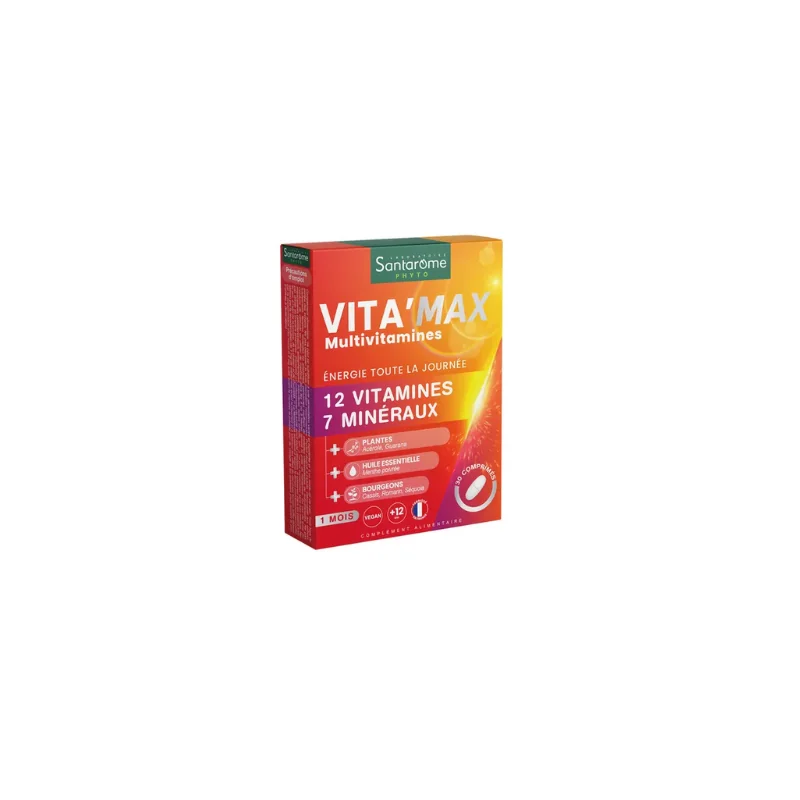 Santarome Vita'max Multivitamines A Partir de 12 Ans 30 Comprimés