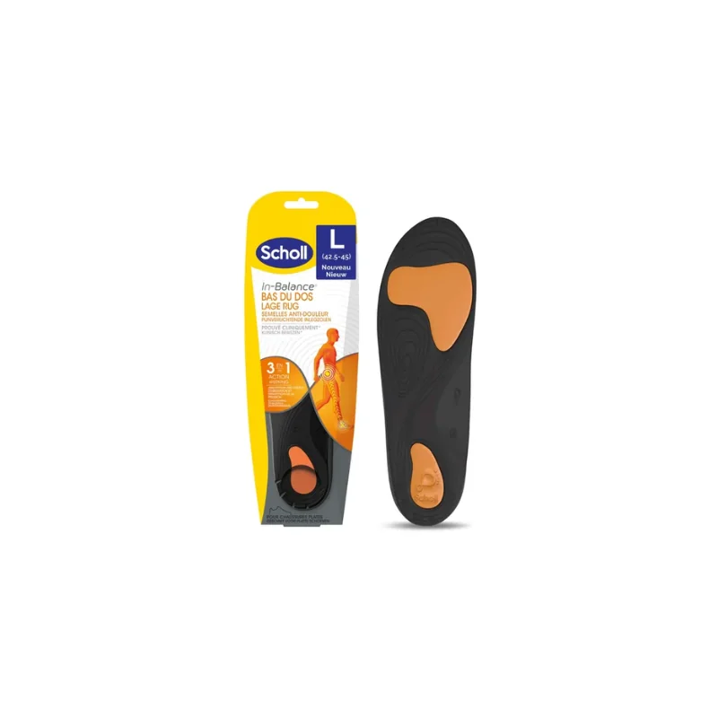Scholl IN-BALANCE - Semelles Anti-Douleur Bas du Dos - Taille L