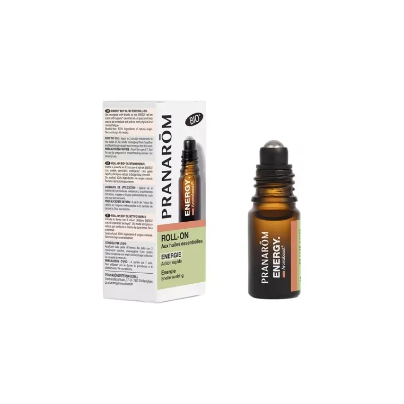 Pranarôm Aromaboost Energy - Énergie Roll-On aux Huiles Essentielles Bio 5 ml