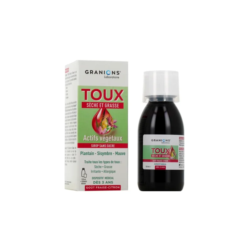 Granions Toux Sèche et Grasse Sirop Sans Sucre 120ml