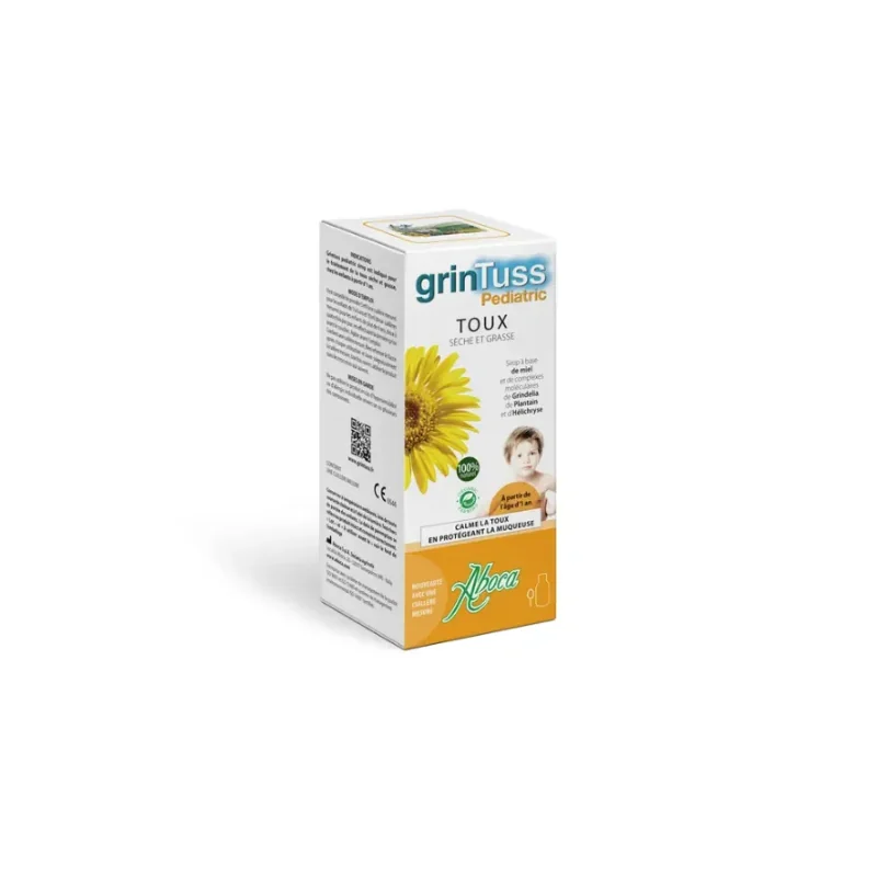 Aboca GrinTuss Pediatric - Sirop Toux Sèche et Grasse, 180g
