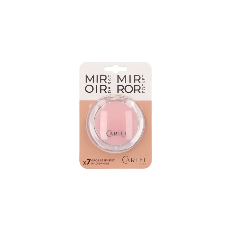 Vitry Cartel Miroir De Sac Rond Rose X7 9cm