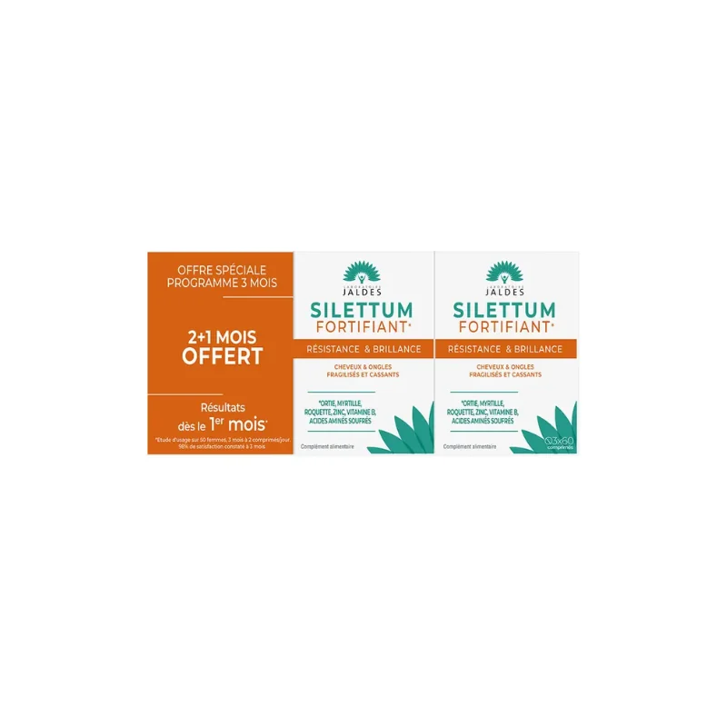 Jaldes Silettum Fortifiant Offre Spéciale 2+1 Mois Offert 180 comprimés