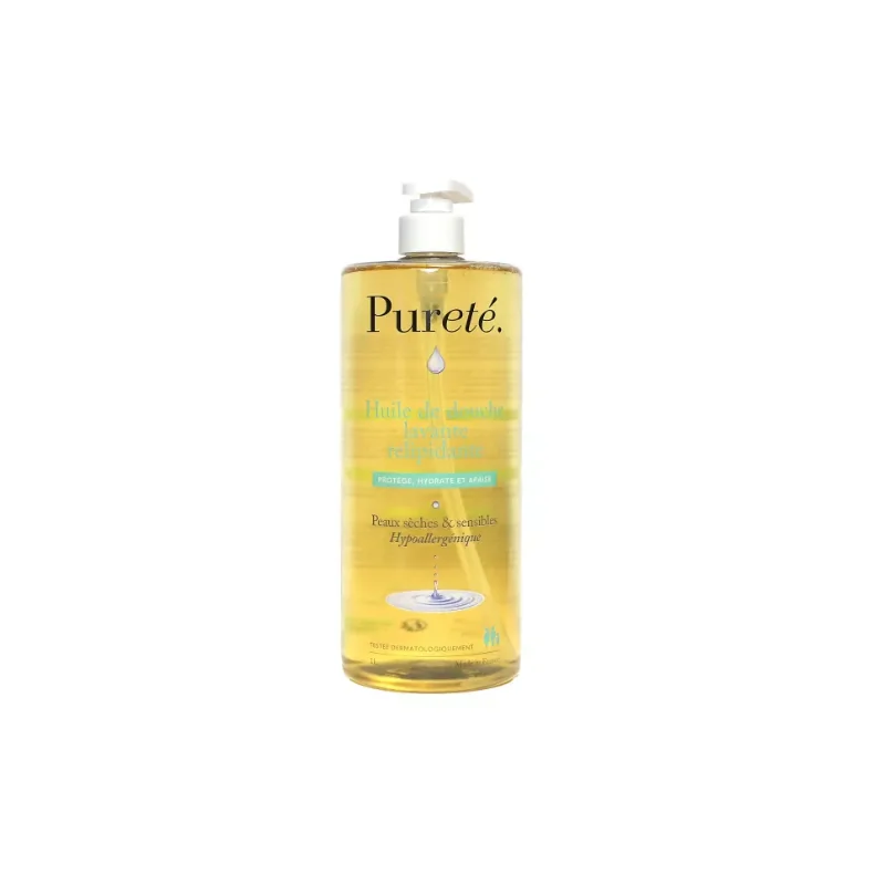 Pureté Huile de douche lavante relipidante peau sèche sensible 1 Litre