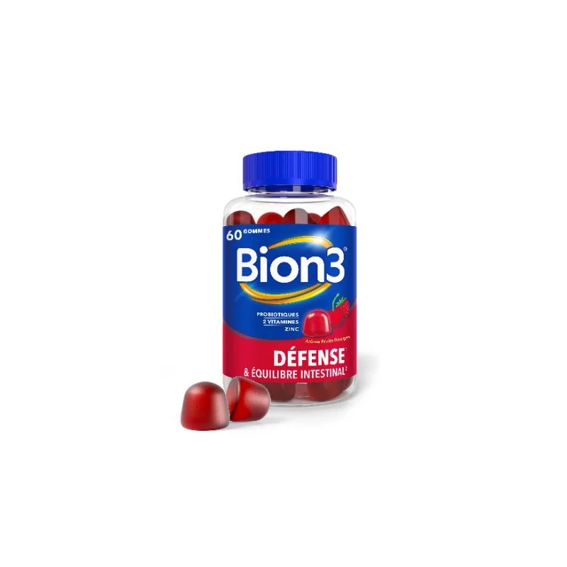 BION 3, Défense, Goût Fruits Rouges , 60 gummies
