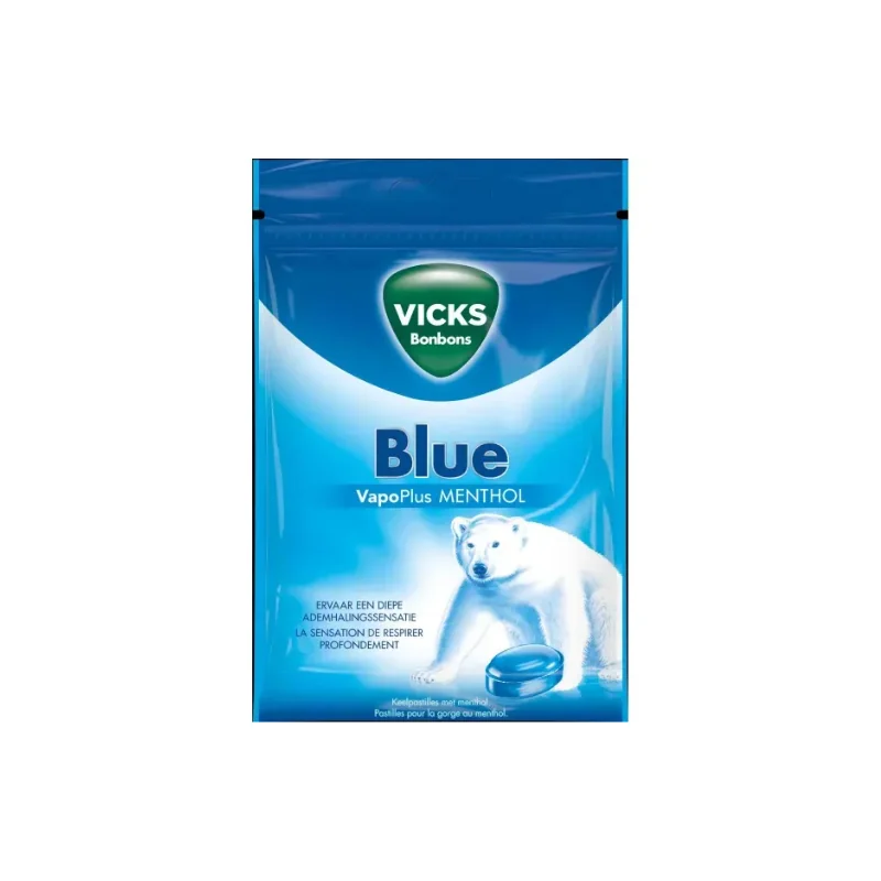 Vicks Bonbons Menthe Verte Menthol Sans Sucres, 72g