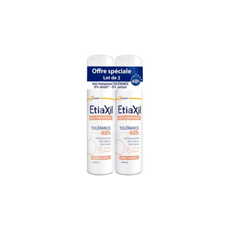 Etiaxil Anti-Transpirant Tolérance 48H Lot de 2 x 150 ml