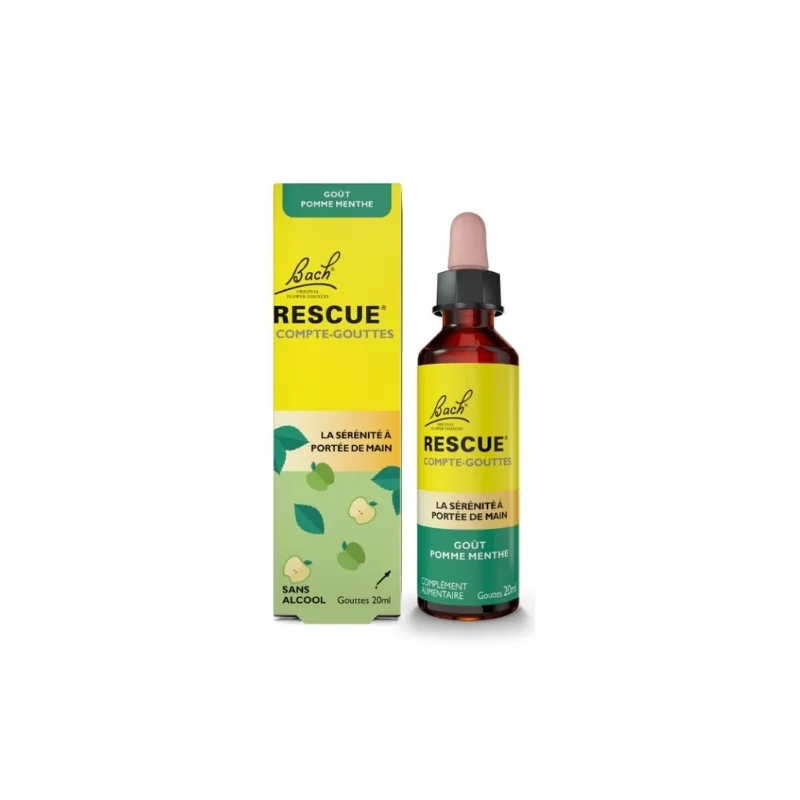 Rescue Bach Compte-Gouttes Goût Pomme Menthe 20 ml