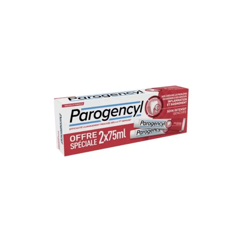 Parogencyl Dentifrice Soin Intensif Gencives Lot de 2 x 75 ml