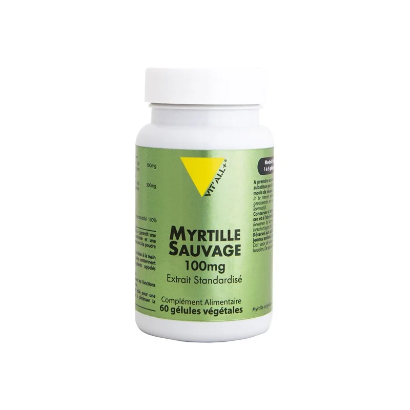 Vitall+ Myrtilles Sauvage 100mg 60 gélules végétales