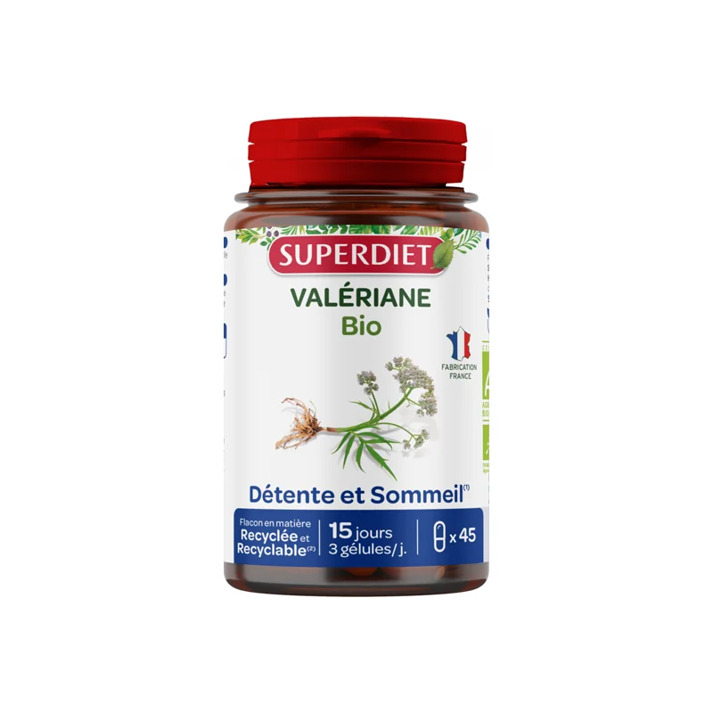 Superdiet Valériane bio 45 gélules