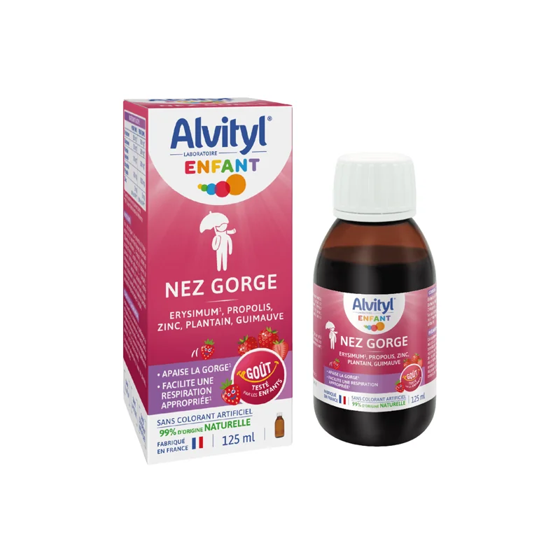 Alvityl Enfant Nez Gorge goût fraise 125ml