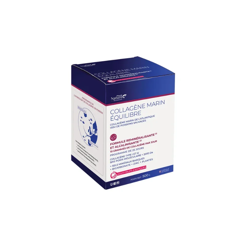Pharm Nature Micronutrition Collagène Marin Équilibre goût fruits exotiques 500g