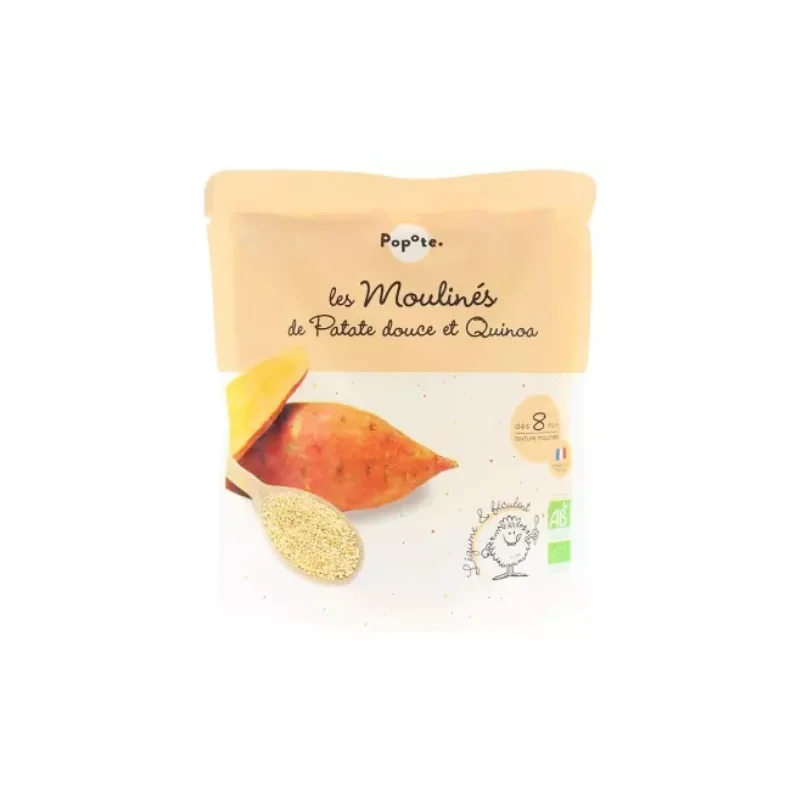 Popote Les Moulinés Patate Douce et Quinoa Dès 8 Mois Bio 180 g de Popote