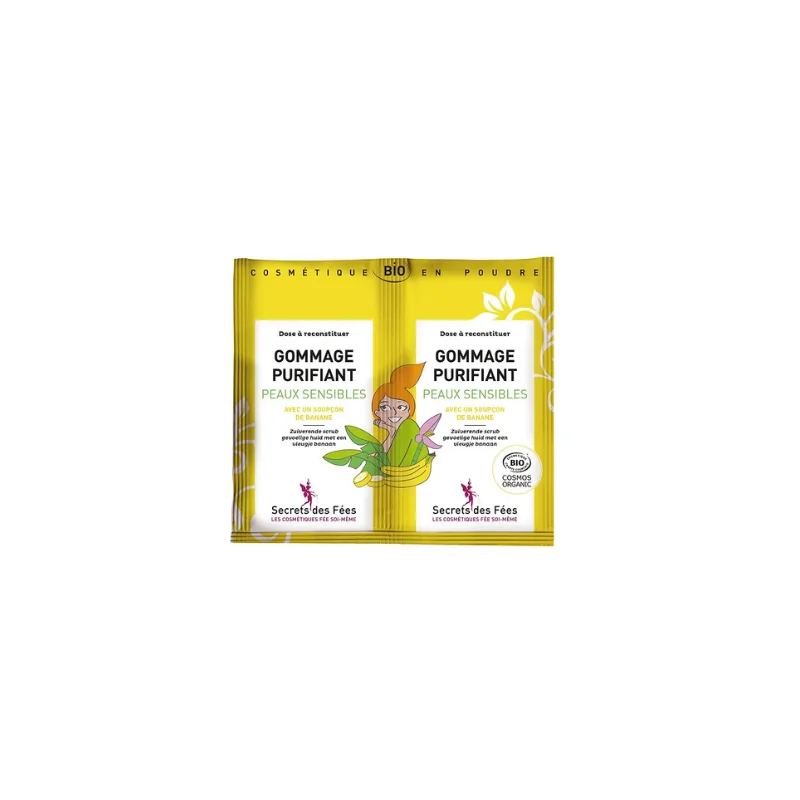 Secrets des Fées -Gommage Visage Bio Purifiant en poudre - 2X4,5g