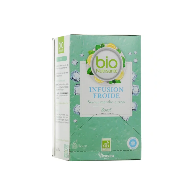 Nutrisanté Infusion Froide Boost Bio Saveur Menthe Citron