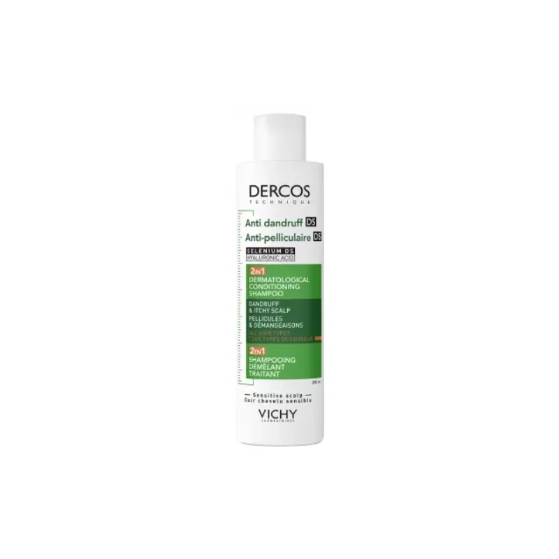Vichy Dercos Shampoing Démêlant Traitant Anti-Pelliculaire DS 2en1 200 ml