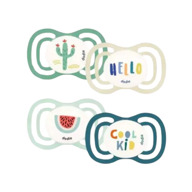 Dodie Extra Sucette Anatomique en silicone 18m+ x2 - Motifs aléatoires