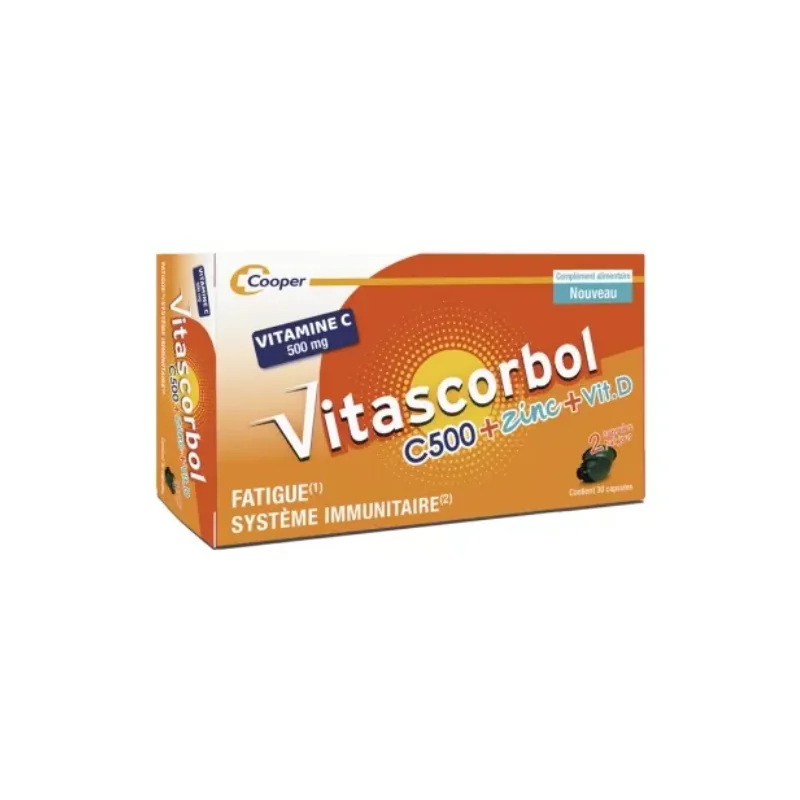 Vitascorbol C500 + Zinc + Vitamine D 30 Capsules
