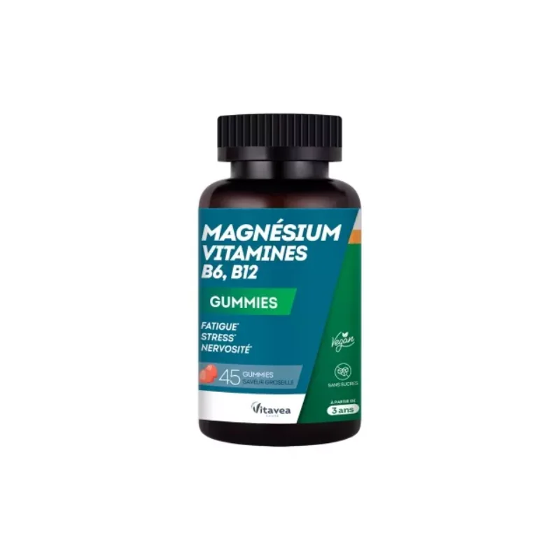 Vitavea Magnésium Vitamines B6 B12 45 Gummies